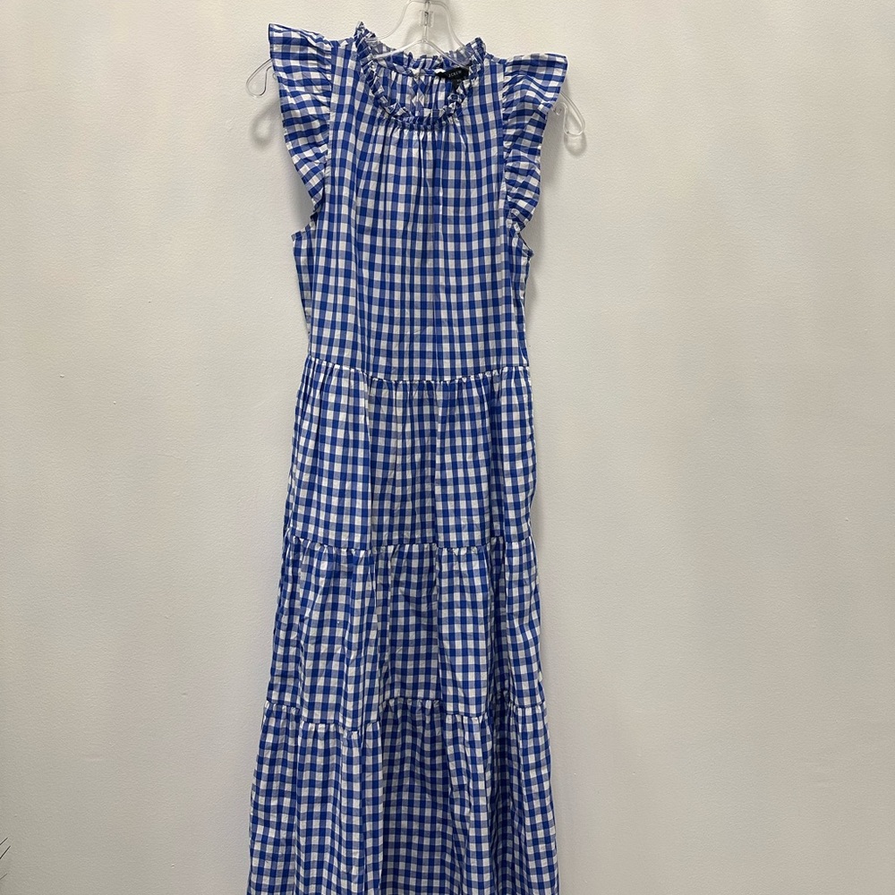 J.Crew Blue And White Plaid Dress